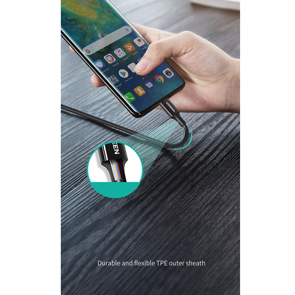Кабель Ugreen US300 USB-C to USB-C 100W 5A Cable (1 метр) чёрный (80371)