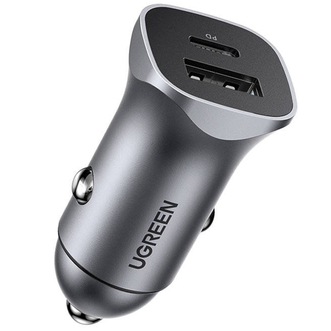 Автомобильное зарядное устройство Ugreen CD130 USB Type-C / USB 24W Fast Car Charger (30780)