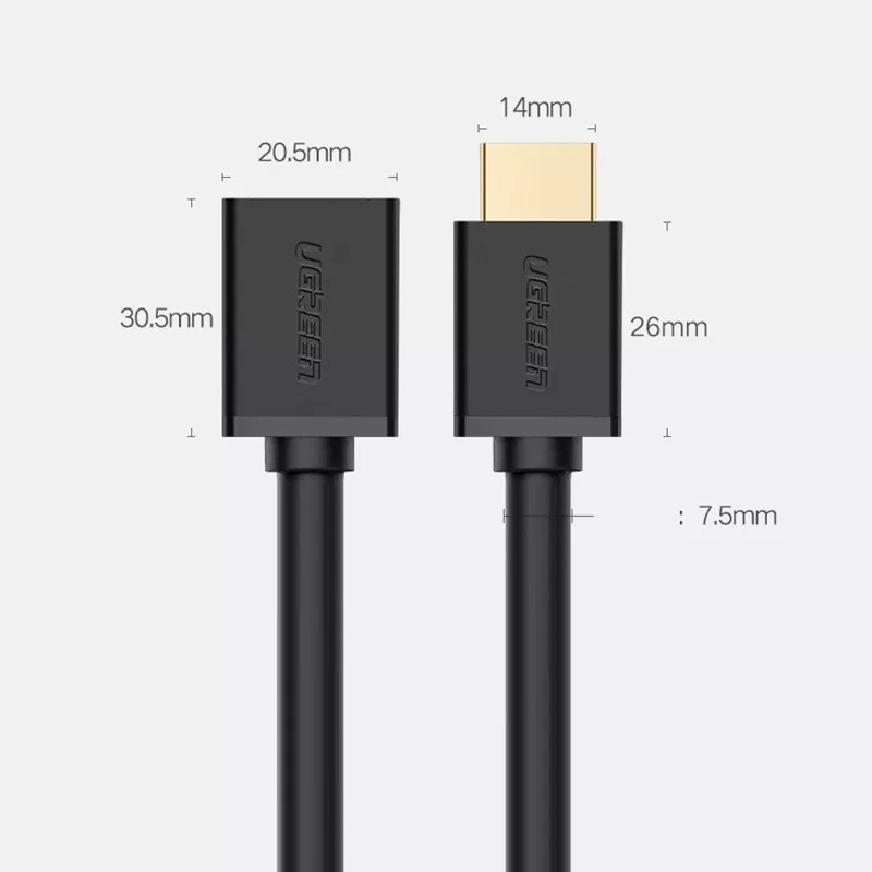 Удлинитель HDMI - Ugreen HD107 HDMI Male - Female -2 метра