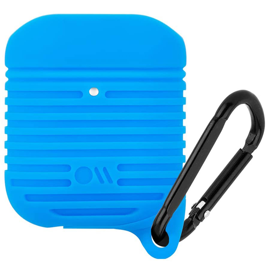 Чехол Case-Mate Tough Water Resistant Case для AirPods ярко-синий / чёрный карабин