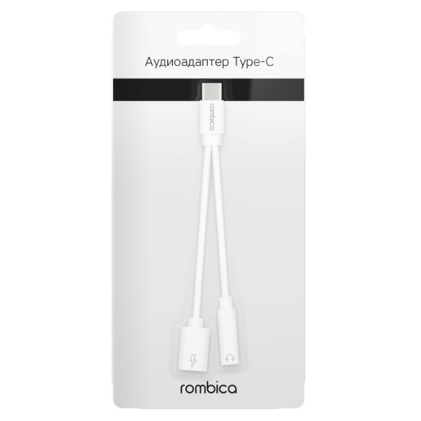 Переходник Rombica Type-C Adapter 3.5C Type-C Male to Type-C Female / 3.5 mm белый (TC-00110)