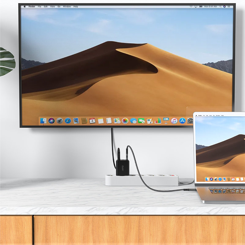 Сетевое зарядное устройство Acefast A17 GaN 65W USB Type-C / USB / HDMI HUB Charger с кабелем USB-C чёрное (AF-A17-BK)