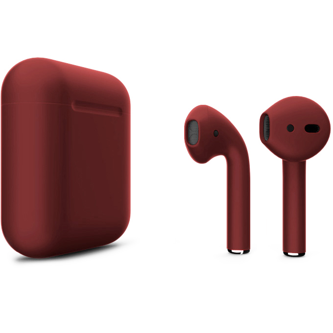 Беспроводные наушники Apple AirPods 2 (второе поколение) Custom Edition бордовые матовые