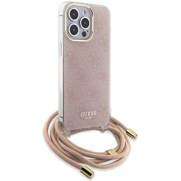 Чехол CG Mobile Guess 4G Printed Crossbody для iPhone 15 Pro Max розовый