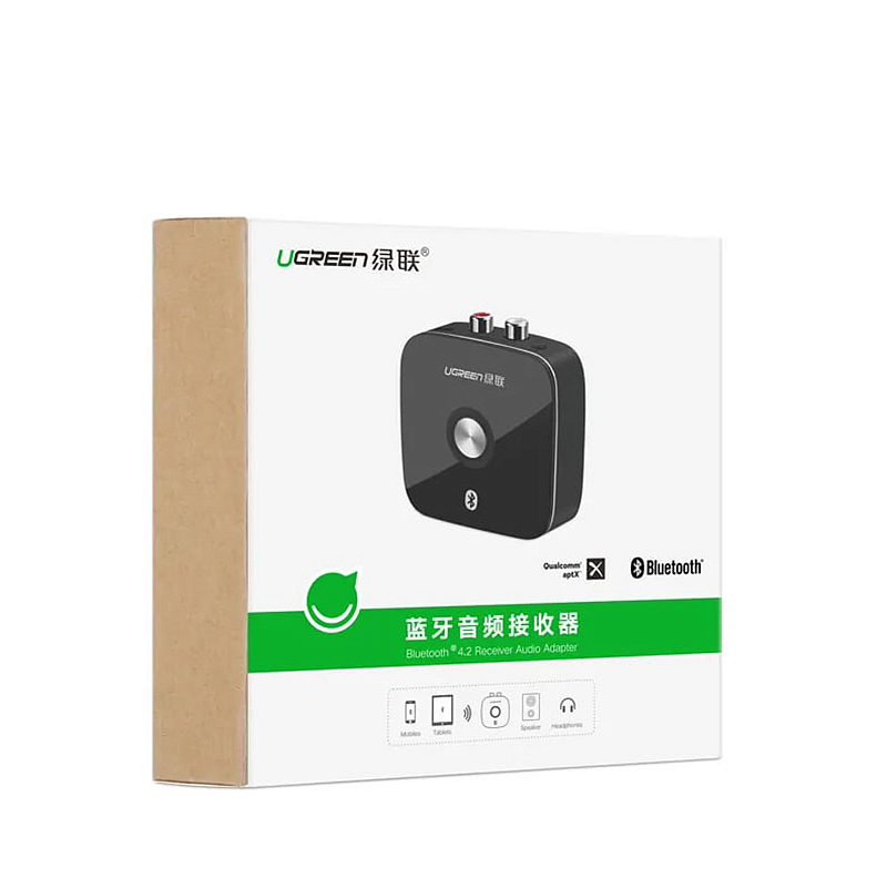 Bluetooth-ресивер Ugreen CM106 (40759) Wireless Bluetooth Audio Receiver 3,5 мм + 2RCA Adapter чёрный