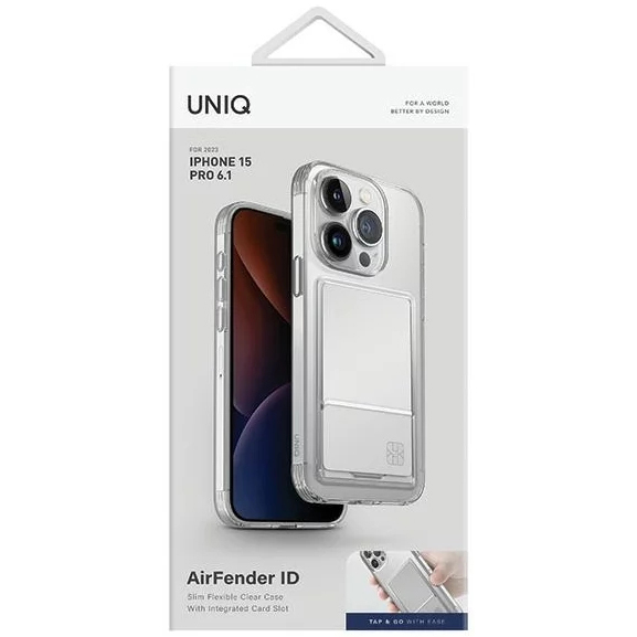 Чехол Uniq Air Fender ID для iPhone 15 Pro прозрачный