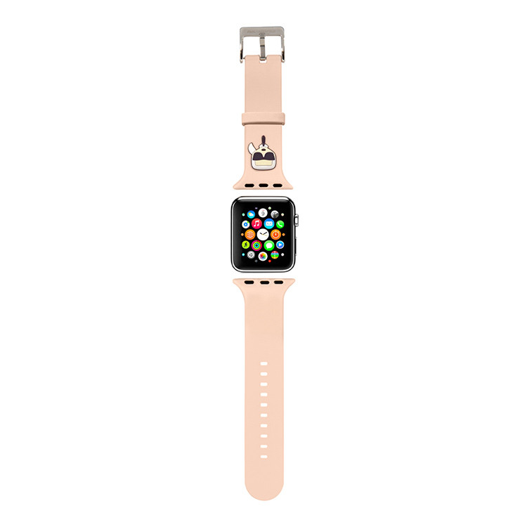 Ремешок CG Mobile Lagerfeld Silicone Karl Head для Apple Watch 42/44/45 мм розовый