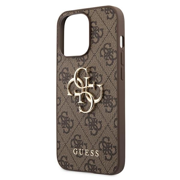 Чехол Guess PU 4G Big Metal Logo Hard для iPhone 13 Pro коричневый (GUHCP13L4GMGBR)