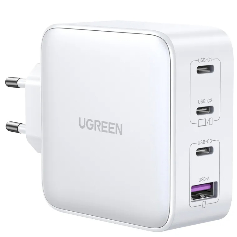 Сетевое зарядное устройство UGREEN CD226 USB-A + 3 x USB-C 100W GaN белое (15337)