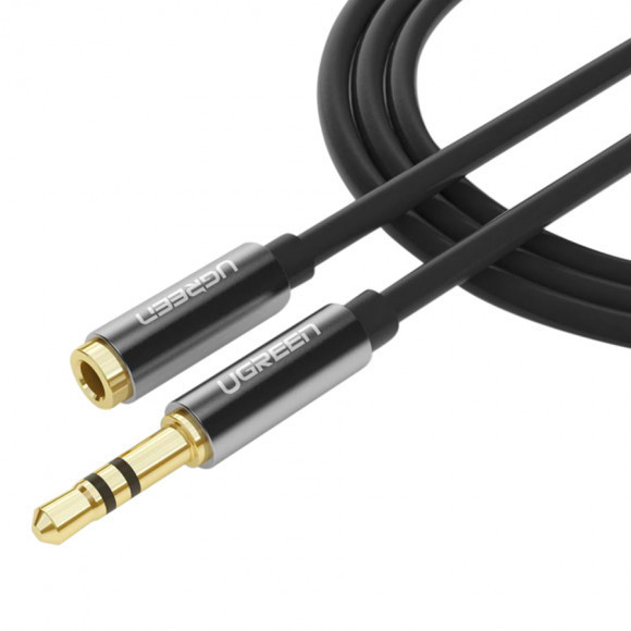 Кабель Ugreen AV118 (10594) 3.5 mm Male-Female Cable (2 метра) чёрный