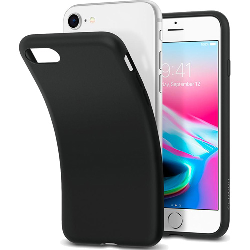 Чехол Spigen Liquid Crystal для iPhone 8/7 чёрный матовый (054CS22204)