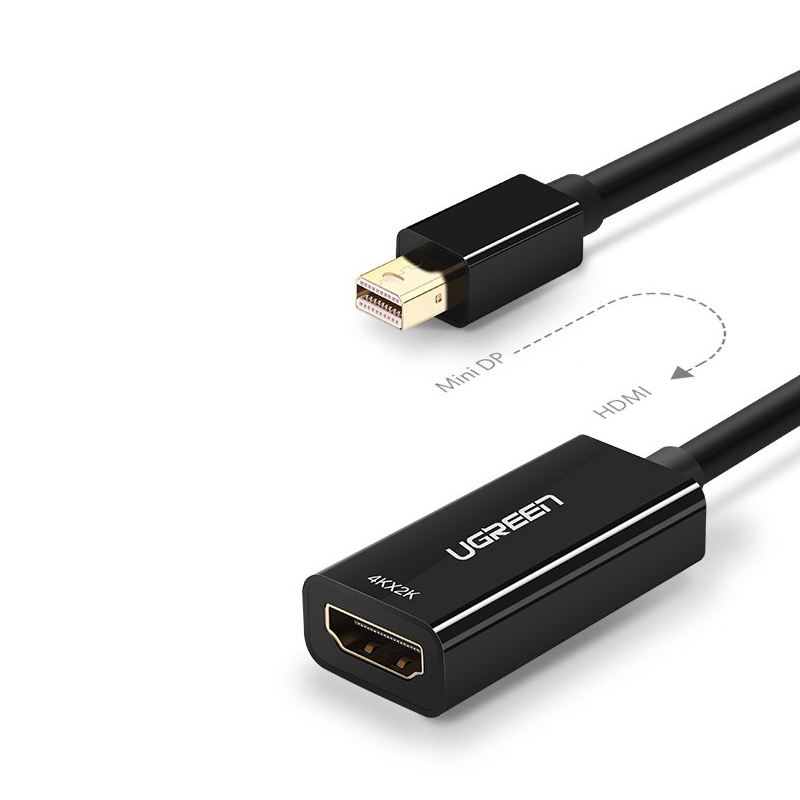 Кабель Ugreen MD112 (40360) Mini DP to HDMI Female Converter 4K чёрный