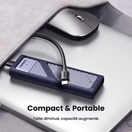 Бокс внешний для жесткого диска UGREEN CM559 (15511) M.2 NVMe SSD Enclosure 10Gbps с кабелем USB-C и USB-A