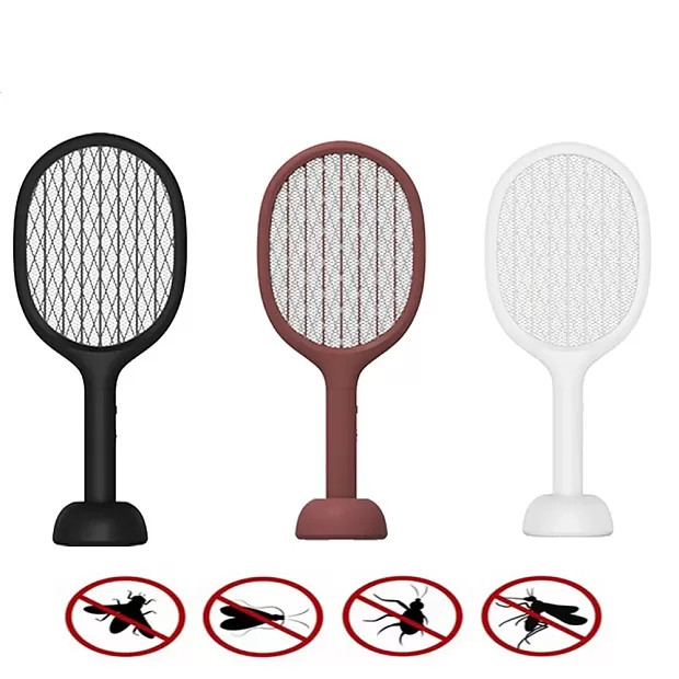 Электрическая мухобойка Solove Electric Mosquito Swatter P1 RU Чёрная с режимом электрической ловушки и поддержкой зарядки через подставку