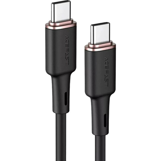 Кабель ACEFAST C2-03 USB-C to USB-C zinc alloy silicone charging data cable (1,2 метра) чёрный