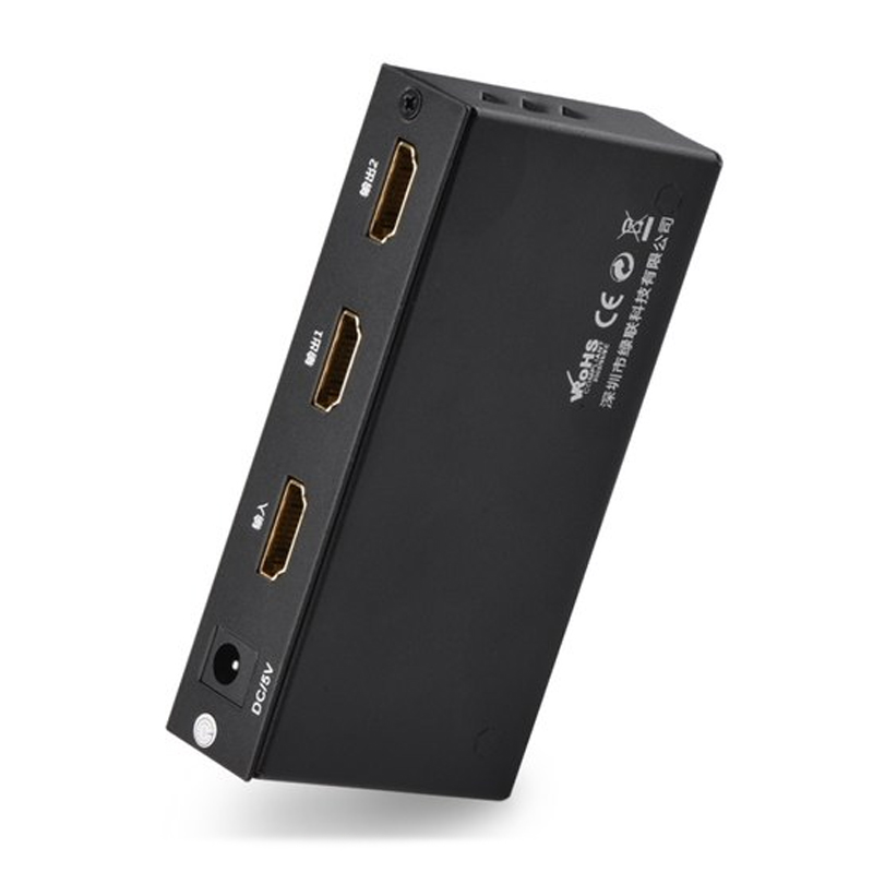 Разветвитель UGREEN (40201) 1x2 HDMI сплиттер с 5V 2A питанием чёрный