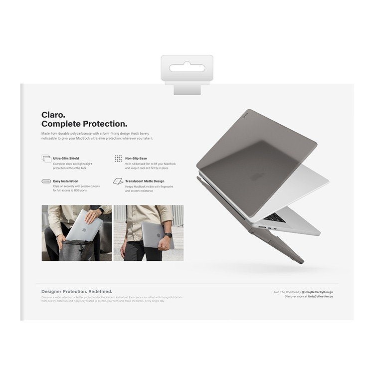 Чехол Uniq HUSK Pro Claro для MacBook Air 15" (М2, 2023) матовый тёмно-серый