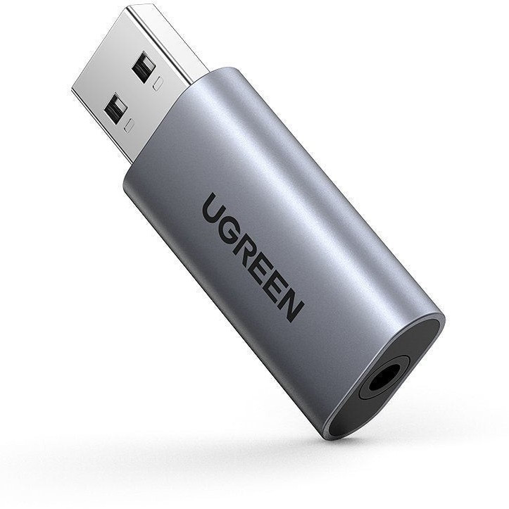 Внешняя звуковая карта UGREEN CM383 (80864) USB 2.0 to 3.5mm Audio Adapter серый