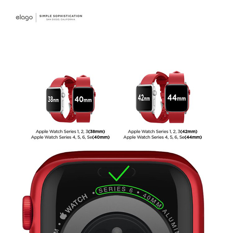 Ремешок Elago Premium Rubber для Apple Watch 38/40/41 мм красный