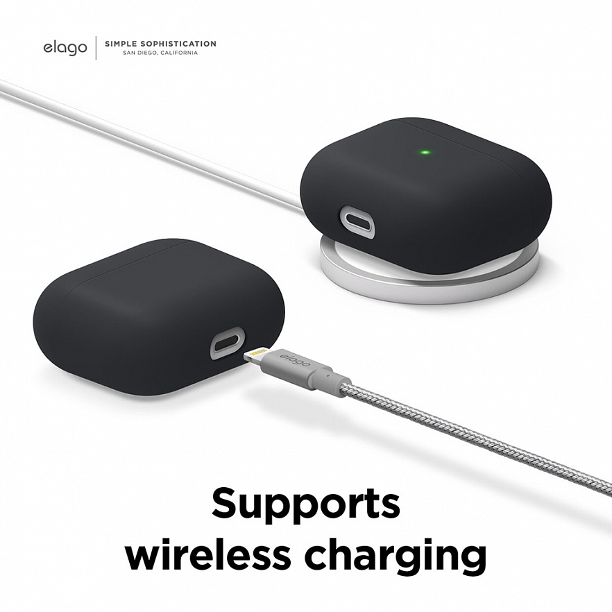 Чехол Elago Liquid Hybrid Basic Case для AirPods 3 чёрный (Black)