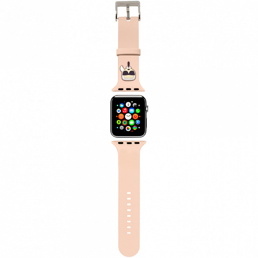 Ремешок CG Mobile Karl Lagerfeld Head Silicone для Apple Watch 38/40/41 мм розовый (KLAWMSLKP)