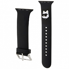 Ремешок CG Mobile Lagerfeld 3D Rubber NFT Choupette Head для Apple Watch 42/44/45 мм чёрный