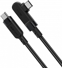 Кабель угловой ACEFAST C5-03 USB-C to USB-C 100W PD aluminum alloy cable чёрный
