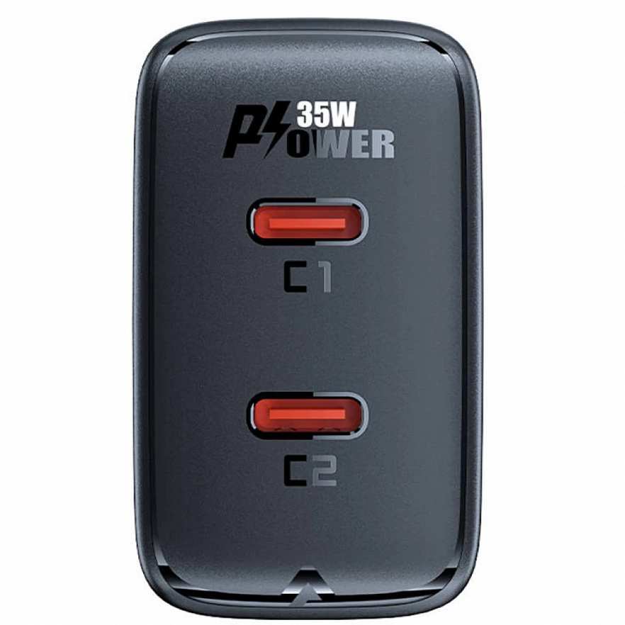 Сетевое зарядное устройство ACEFAST A49 PD35W GaN (2xUSB-C) Fast Charge Wall Charger чёрное (EU)