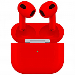 Беспроводные наушники Apple AirPods 3 (3‑го поколения) Custom Edition красные матовые (полная покраска)