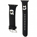 Ремешок CG Mobile Lagerfeld 3D Rubber NFT Karl & Choupette Heads для Apple Watch 38/40/41 мм чёрный