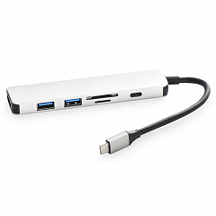 Мульти хаб Expander USB-C to HDMI 4K / 2 x USB / USB-C /  SD / microSD серебристый