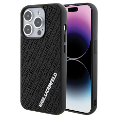 Чехол CG Mobile Lagerfeld 3D Rubber Multi Logo для iPhone 15 Pro чёрный