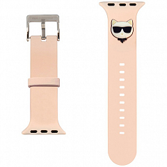 Ремешок CG Mobile Lagerfeld Silicone Choupette Head для Apple Watch 42/44/45 мм розовый