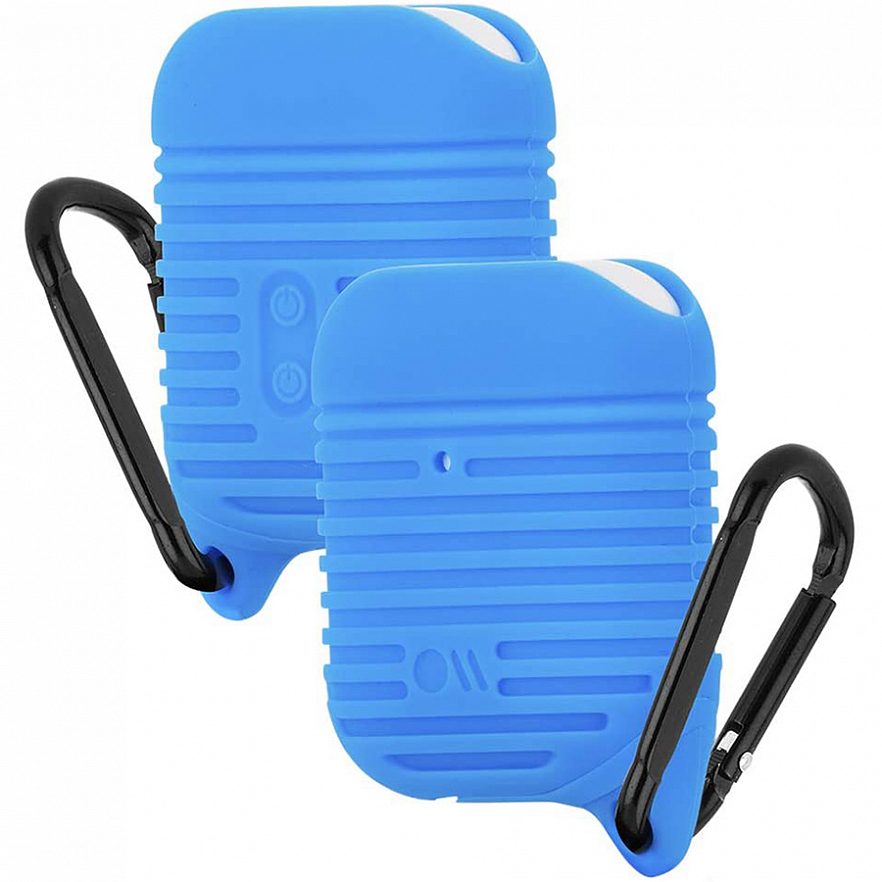 Чехол Case-Mate Tough Water Resistant Case для AirPods ярко-синий / чёрный карабин