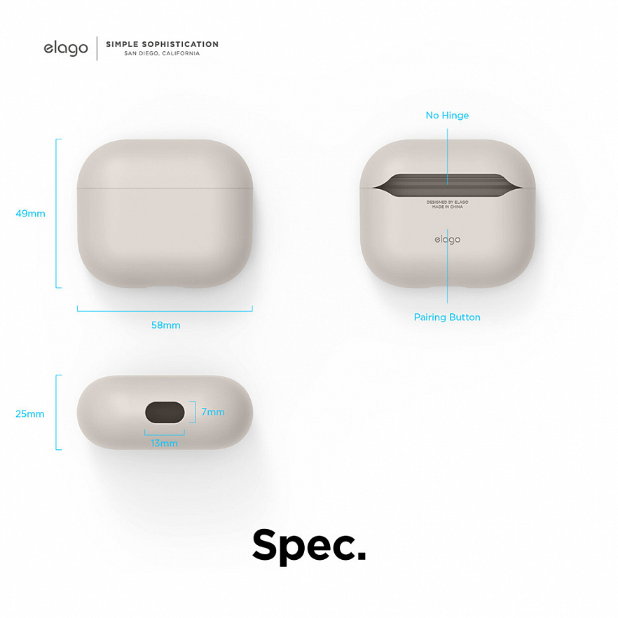 Чехол Elago Liquid Hybrid Basic Case для AirPods 3 бежевый (Stone)