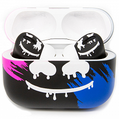 Беспроводные наушники Apple AirPods Pro 2 2023 Custom Edition смайлик розово-синие матовые