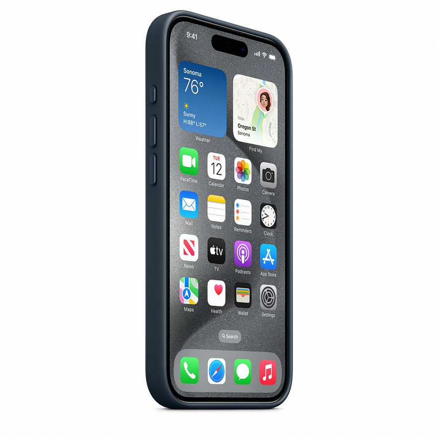 Чехол Apple FineWoven Case для iPhone 15 Pro Тихоокеанский голубой (Pacific Blue)