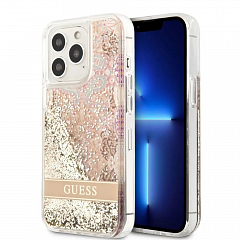 Чехол CG Mobile Guess Liquid Glitter Paisley Hard Gold для iPhone 14 Pro Max золотой