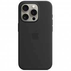 Чехол Apple MagSafe Silicone Case для iPhone 15 Pro чёрный (Black)