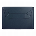 Чехол Uniq Oslo V.2 PU leather Magnetic Laptop sleeve/foldable stand для ноутбуков 14" Navy Blue