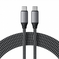 Кабель Satechi USB-C to USB-C 100W (2 метра) для зарядки чёрный (ST-TCC2MM) 