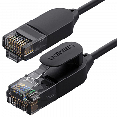 Кабель Ugreen NW122 (70334) CAT 6A Pure Copper 2 x RJ45 Ethernet Cable (2 метра) чёрный