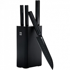 Набор ножей 4+1 HuoHou Non-Stick Kitchen Knives Set чёрный
