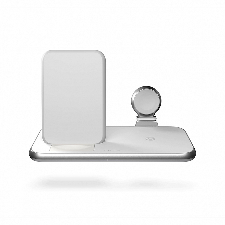 Беспроводное зарядное устройство ZENS Aluminium 4 in 1 Stand Wireless Charger белое (ZEDC15W/00)