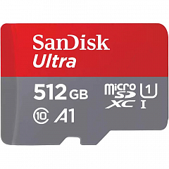 Карта памяти SanDisk Ultra UHS-I U1 A1 150MB/s 512 Гб серо-красная