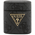 Чехол Guess 4G PU Leather Case Metal Logo для AirPods серый