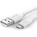 Кабель UGREEN US289 USB-A 2.0 to Micro-USB Cable Nickel Plating Nylon Braid (2 метра) белый (60143)