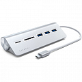 USB-хаб и картридер Satechi Type-C Aluminum USB 3.0 Hub & Card Reader (ST-TCHCRS) серебристый
