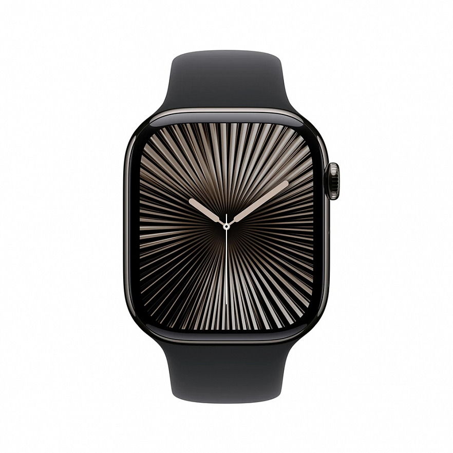 Умные часы Apple Watch Series 10 42 мм, GPS, титан тёмно-серый, спортивный ремешок чёрный M/L