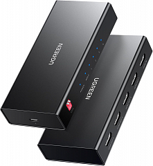 Сплиттер UGREEN CM570 (90514) 4K @ 60Hz HDMI 2.0 1*4 Splitter. Цвет: черный